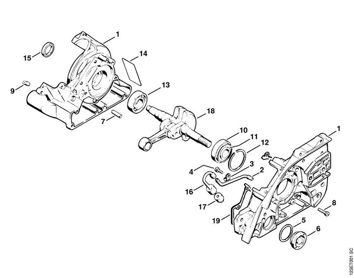 STIHL 1106-640-3801 Saugkopf positie 17 technische tekening