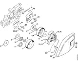 STIHL 1115-664-2405 Bundschraube M10/M8 positie 23 technische tekening
