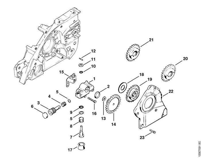 STIHL 0000-988-6220 Stopfen positie 6 technische tekening