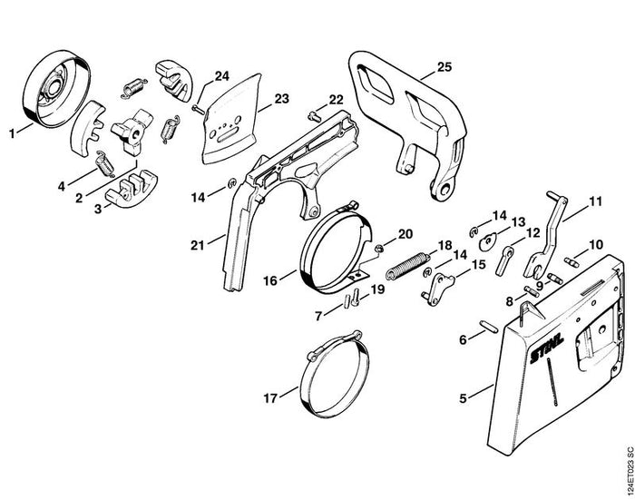 STIHL 1111-160-5401 Bremsband positie 16 technische tekening