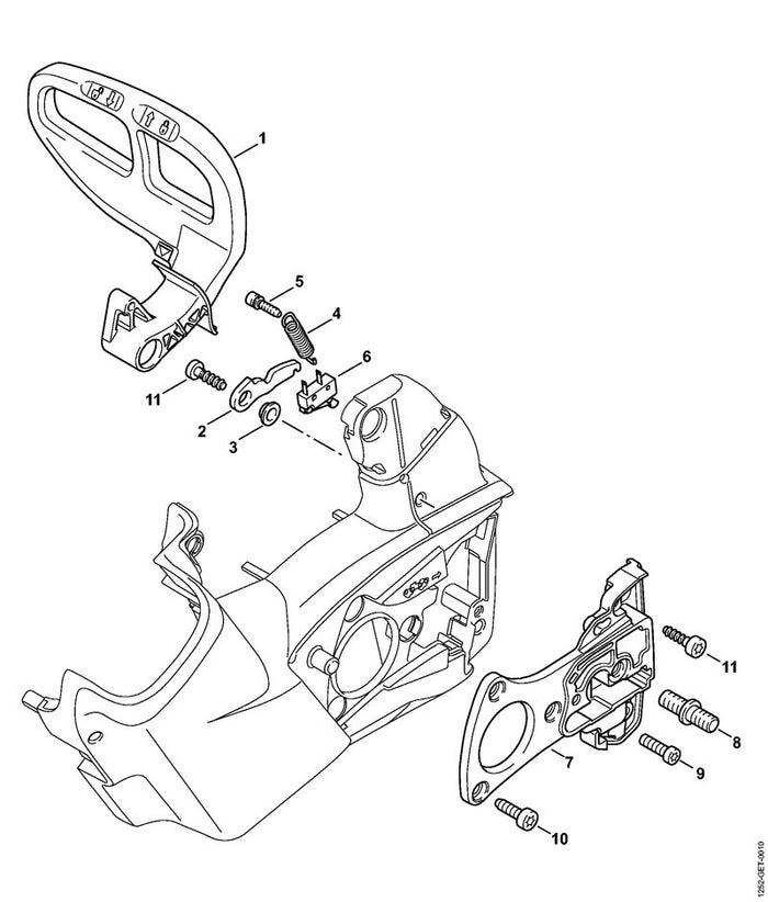 STIHL 1252-162-5000 Hebel positie 2 technische tekening