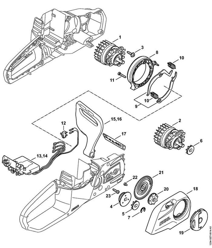 STIHL 1252-642-1201 Kettenrad 1/4" Picco 7Z positie 6 technische tekening