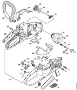 STIHL 1254-791-1700 Griffrohr positie 19 technische tekening