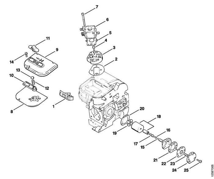 STIHL 0000-988-5208 Stutzen positie 17 technische tekening