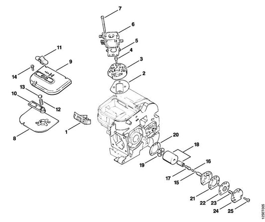 STIHL 1120-120-0605 Vergaser C1S-S1D positie 6 technische tekening