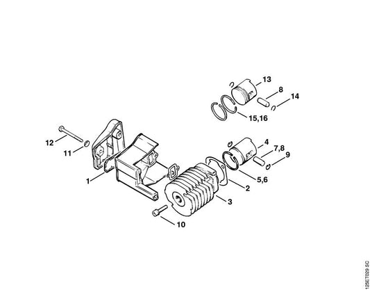 STIHL 1120-029-2301 Zylinderdichtung positie 2 technische tekening
