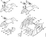 STIHL 1121-664-2400 Bundschraube positie 14 technische tekening