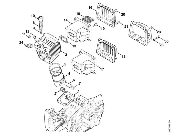 STIHL 9463-650-1300 Sprengring DIN73130-C13x1 positie 7 technische tekening