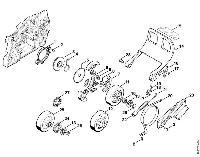 STIHL 1124-160-5400 Bremsband positie 20 technische tekening