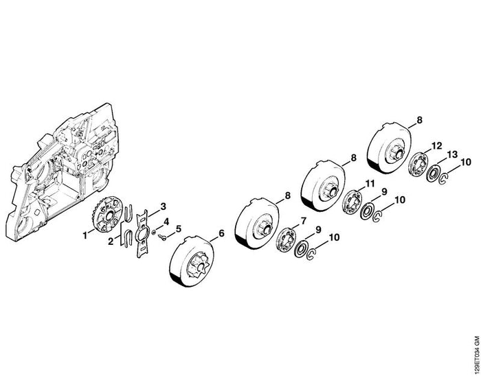 STIHL 9100-021-0810 Blechschraube DIN7971-4,2x9,5 positie 5 technische tekening