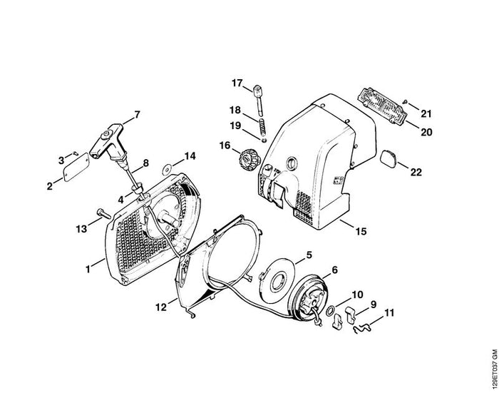 STIHL 1124-195-0400 Seilrolle positie 6 technische tekening