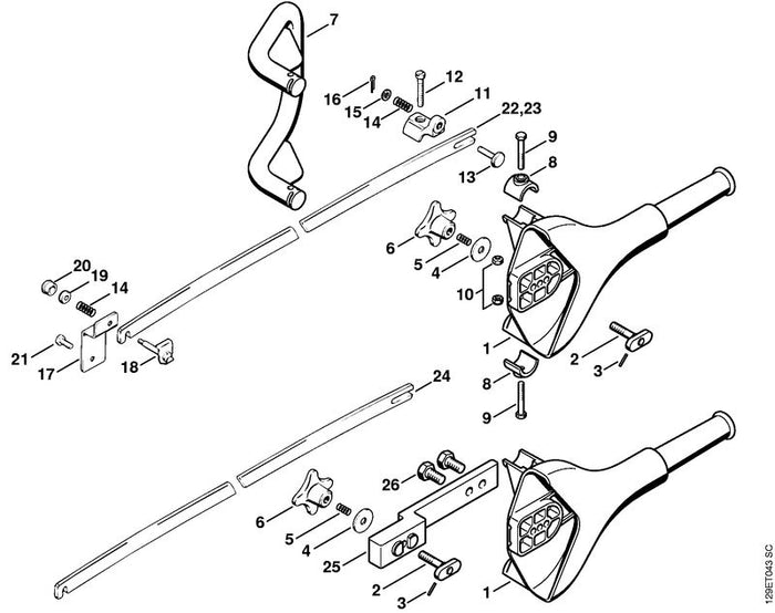STIHL 0000-997-0620 Druckfeder positie 5 technische tekening