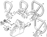 STIHL 1124-791-5500 Winkelstück positie 6 technische tekening