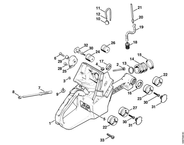 STIHL 1124-790-9905 Ringpuffer positie 26 technische tekening
