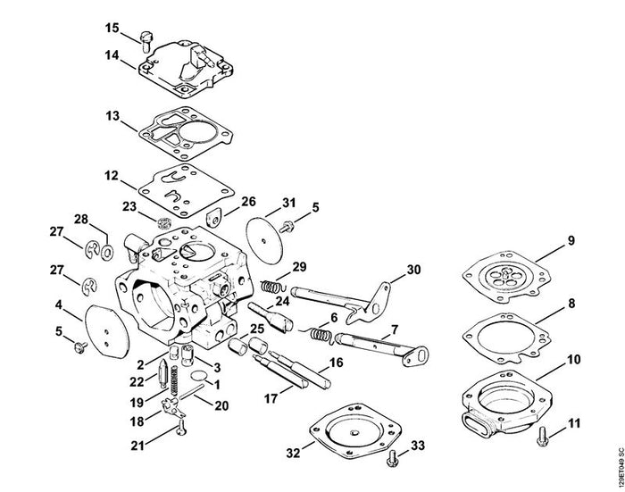 STIHL 1110-122-9005 Sicherungsring positie 27 technische tekening
