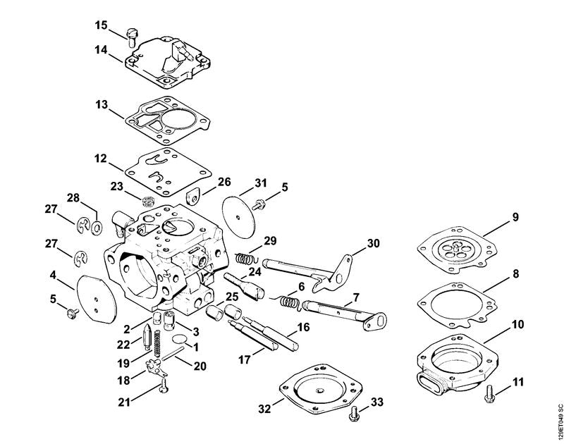 STIHL 1124-122-3000 Feder positie 19 technische tekening