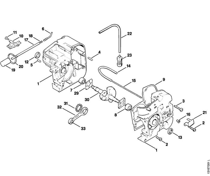 STIHL 0000-997-0225 Druckfeder positie 15 technische tekening