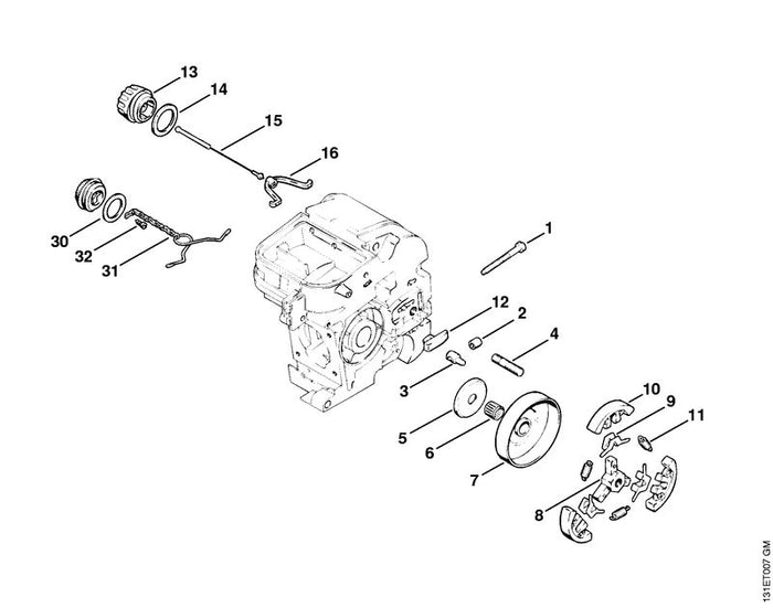 STIHL 0000-997-5625 Zugfeder positie 11 technische tekening