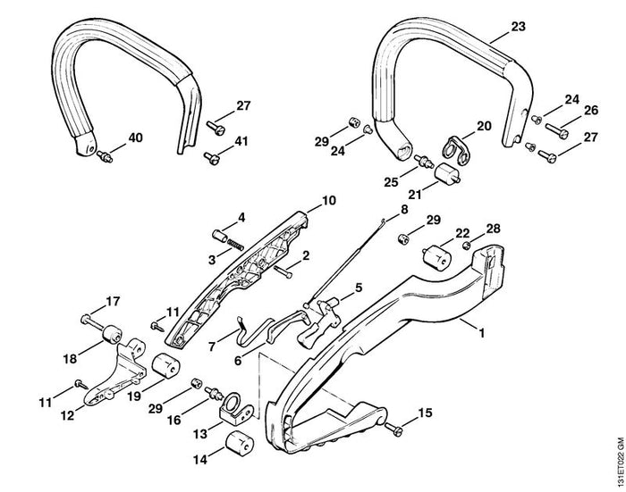 STIHL 9079-319-1050 Flachkopfschraube DIN85-M5x25-8.8 positie 17 technische tekening