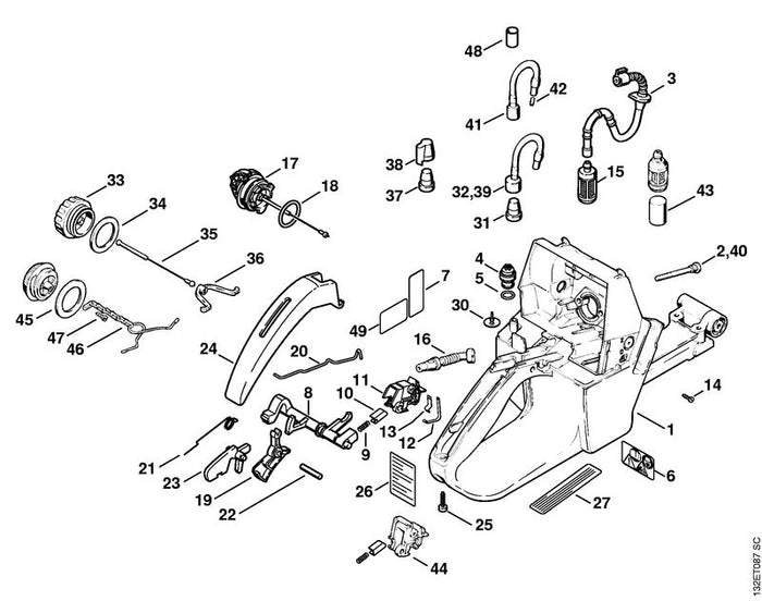 STIHL 1128-350-5802 Tanklüftung positie 32 technische tekening