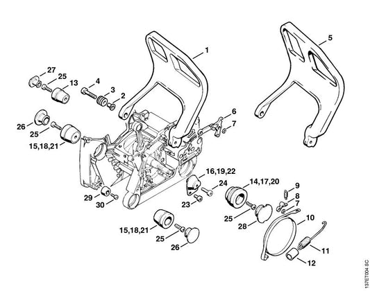 STIHL 1122-790-9900 Ringpuffer 1122/00 positie 17 technische tekening