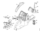 STIHL 1122-180-1500 Gashebel positie 6 technische tekening