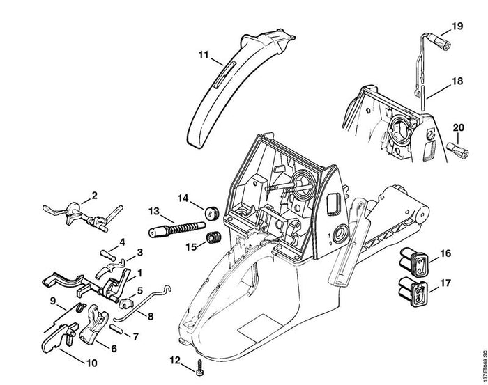 STIHL 1127-141-8600 Impulsschlauch positie 13 technische tekening