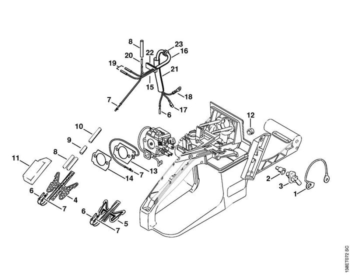 STIHL 1125-121-9900 Wärmeplatte positie 14 technische tekening