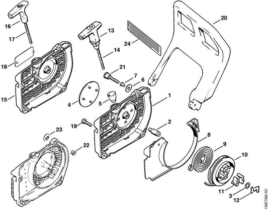 STIHL 0000-967-1500 Firmenzeichen STIHL positie 4 technische tekening