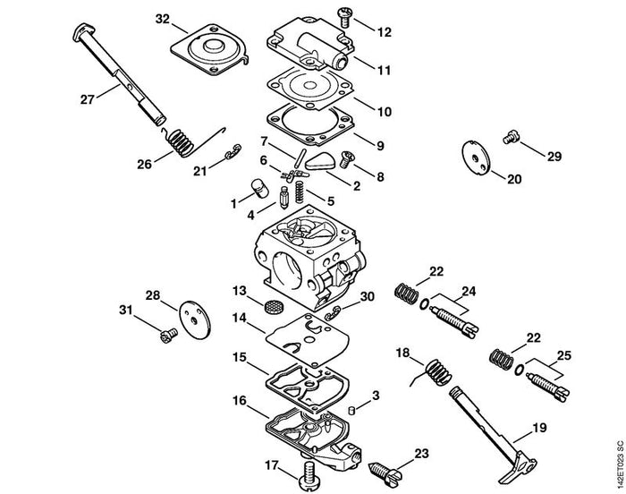 STIHL 1128-122-3000 Feder positie 5 technische tekening