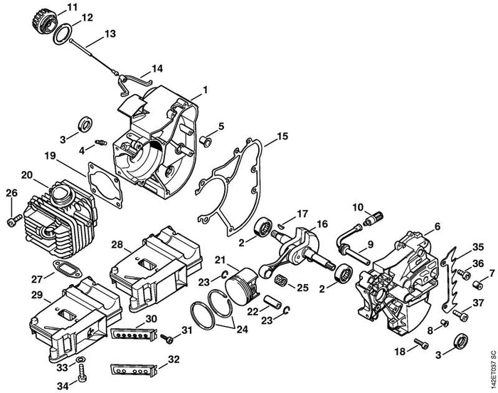 STIHL 1129-007-1050 Dichtungssatz positie -1 technische tekening