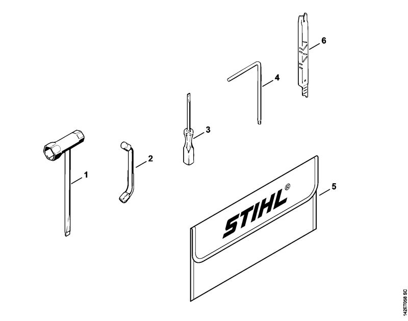 STIHL 1129-890-1400 Satz Werkzeuge positie -1 technische tekening