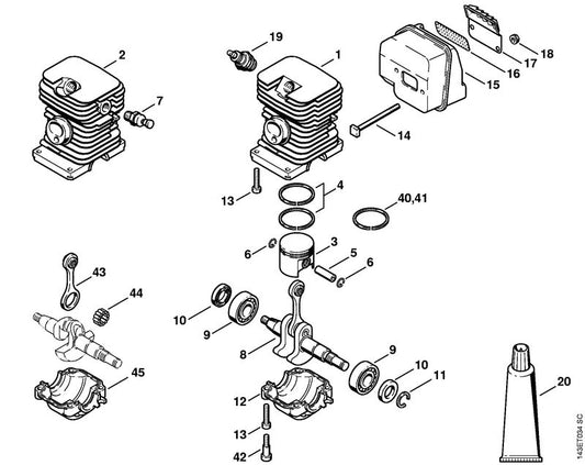 STIHL 1130-028-0200 Bundschraube positie 42 technische tekening