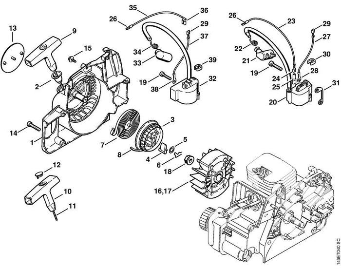 STIHL 1130-967-1500 Typenschild 017 positie 13 technische tekening