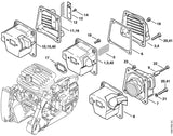 STIHL 1128-140-0612 Schalldämpfer positie 15 technische tekening