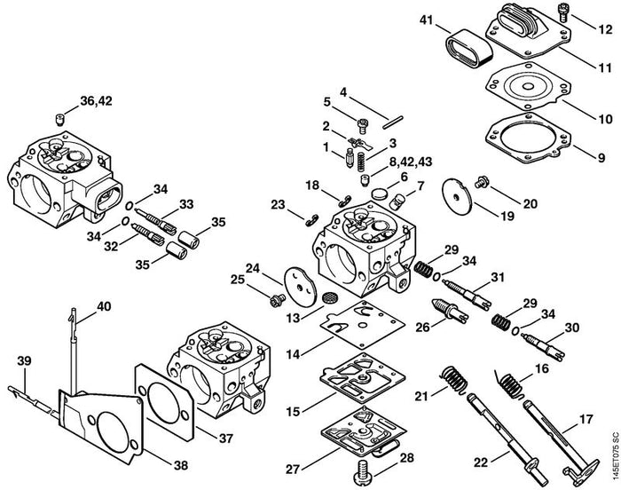 STIHL 1128-121-5405 Ventildüse positie 7 technische tekening