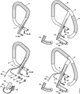 STIHL 1128-790-3619 Rundumgriffrohr positie 4 technische tekening