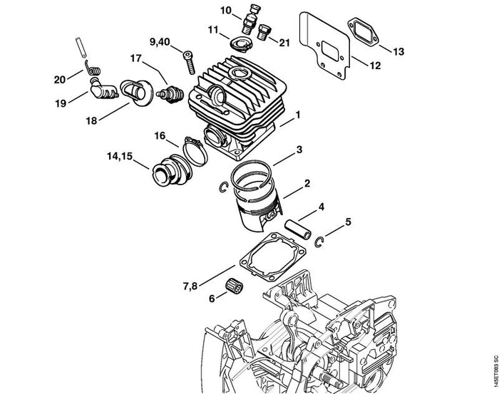 STIHL 1128-029-2304 Zylinderdichtung 0,3 mm positie 7 technische tekening