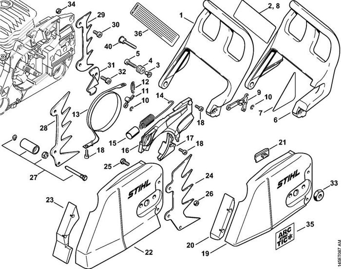 STIHL 1128-160-5400 Bremsband positie 13 technische tekening