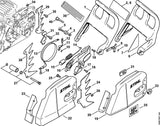 STIHL 1128-162-8000 Schlauch positie 15 technische tekening