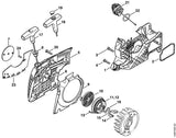 STIHL 1133-080-2807 Lüfterdeckel mit Anwerfvorrichtung positie -1 technische tekening