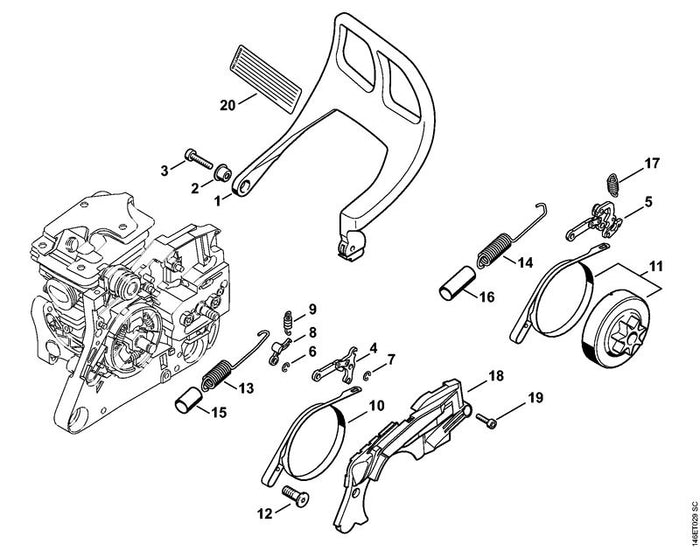 STIHL 1133-160-5450 Bremsband positie 11 technische tekening