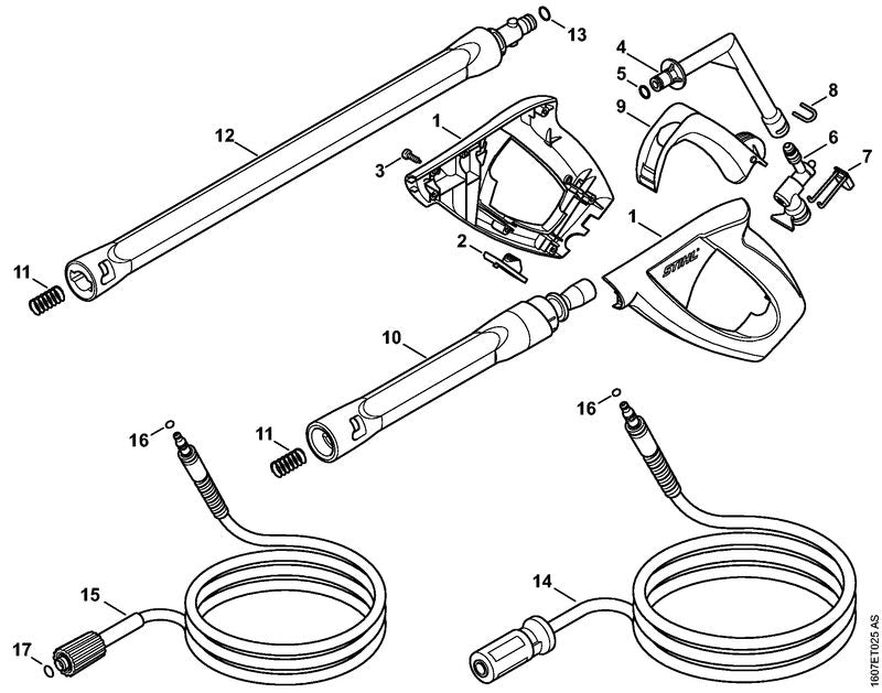 STIHL 4915-500-1102 Druckrohr positie 10 technische tekening