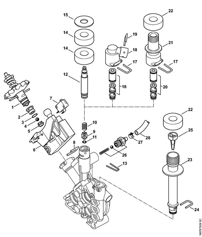 STIHL 4743-700-7301 Schlauchanschluss positie 26 technische tekening