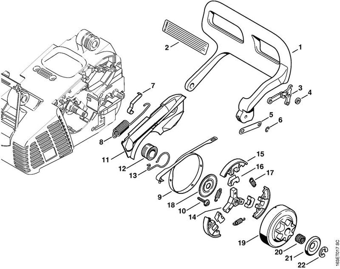 STIHL 9104-003-3005 Schraube P4x20 positie 10 technische tekening