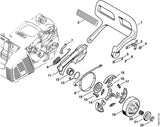 STIHL 1121-162-3201 Mitnehmer positie 14 technische tekening