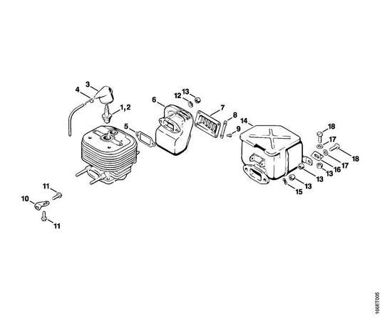 STIHL 1106-148-3900 Sicherungsblech positie 8 technische tekening