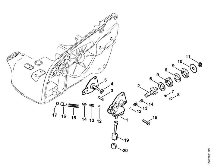 STIHL 1106-647-0600 Pumpenkolben positie 2 technische tekening