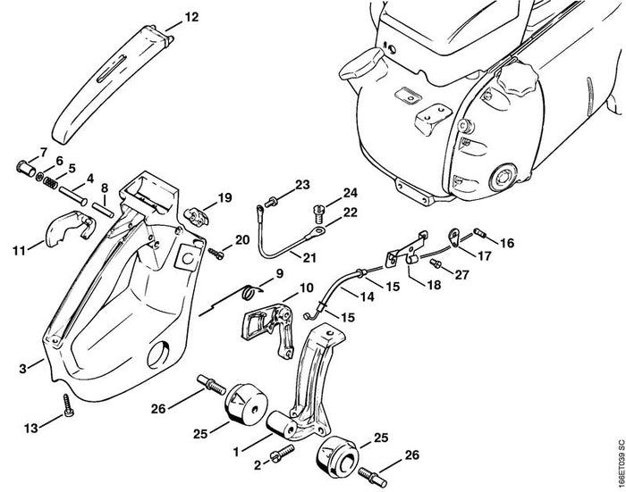 STIHL 1106-791-4200 Führungsteil positie 19 technische tekening