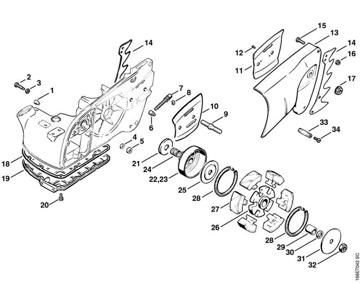 STIHL 1106-036-9100 Abdeckscheibe positie 21 technische tekening